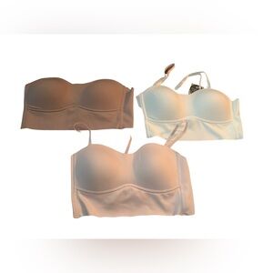 NWT-Sophie B. Women's Conertible Bra Trio - White, Pink Taupish/Brownish 36B